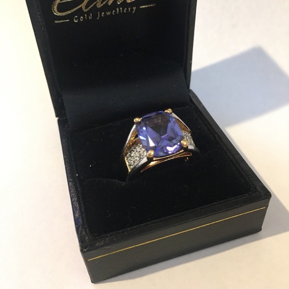 Lab sapphire doublet gold vermeil ring - Picture 5 of 15